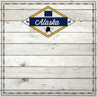Scrapbook Customs - State Sightseeing Collection - 12 x 12 Paper - Wood - Alaska