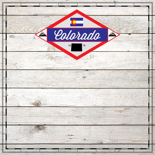Scrapbook Customs - State Sightseeing Collection - 12 x 12 Paper - Wood - Colorado