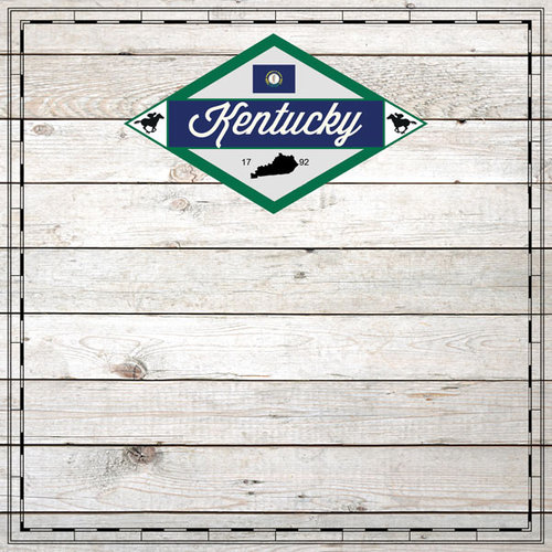 Scrapbook Customs - State Sightseeing Collection - 12 x 12 Paper - Wood - Kentucky