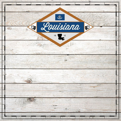 Scrapbook Customs - State Sightseeing Collection - 12 x 12 Paper - Wood - Louisiana