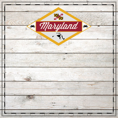 Scrapbook Customs - State Sightseeing Collection - 12 x 12 Paper - Wood - Maryland