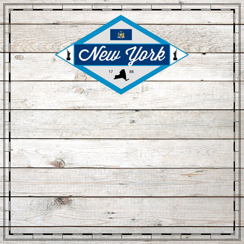 Scrapbook Customs - State Sightseeing Collection - 12 x 12 Paper - Wood - New York