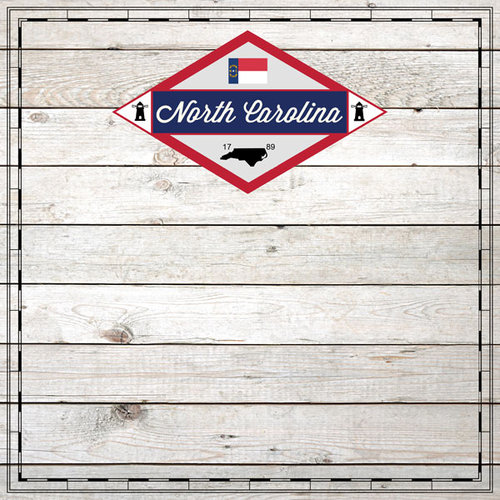 Scrapbook Customs - State Sightseeing Collection - 12 x 12 Paper - Wood - North Carolina