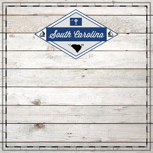 Scrapbook Customs - State Sightseeing Collection - 12 x 12 Paper - Wood - South Carolina