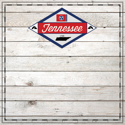 Scrapbook Customs - State Sightseeing Collection - 12 x 12 Paper - Wood - Tennessee