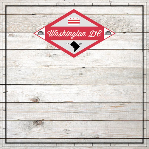 Scrapbook Customs - State Sightseeing Collection - 12 x 12 Paper - Wood - Washington DC