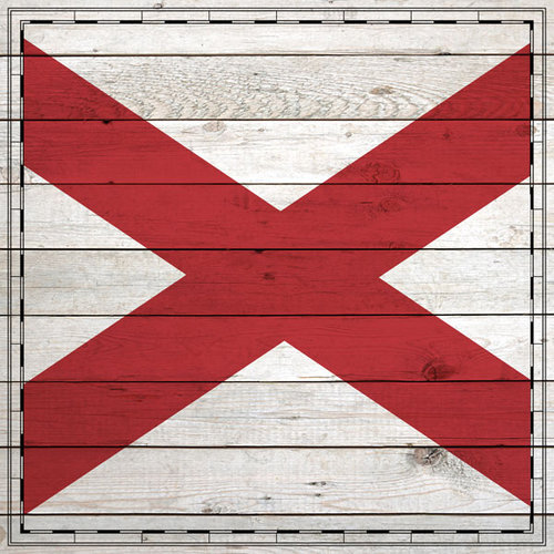 Scrapbook Customs - State Sightseeing Collection - 12 x 12 Paper - Wood Flag - Alabama