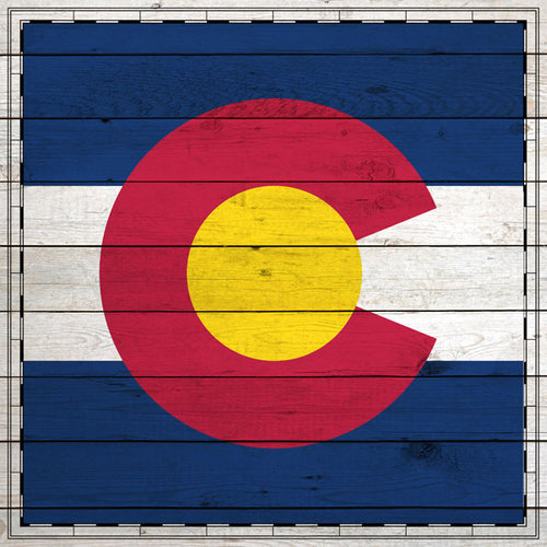 Scrapbook Customs - State Sightseeing Collection - 12 x 12 Paper - Wood Flag - Colorado