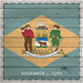 Scrapbook Customs - State Sightseeing Collection - 12 x 12 Paper - Wood Flag - Delaware