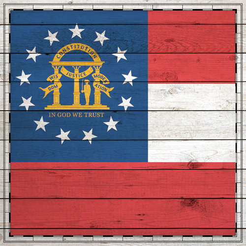 Scrapbook Customs - State Sightseeing Collection - 12 x 12 Paper - Wood Flag - Georgia