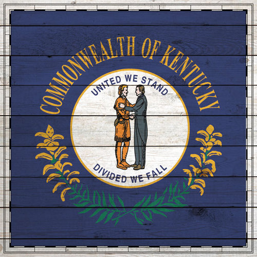 Scrapbook Customs - State Sightseeing Collection - 12 x 12 Paper - Wood Flag - Kentucky