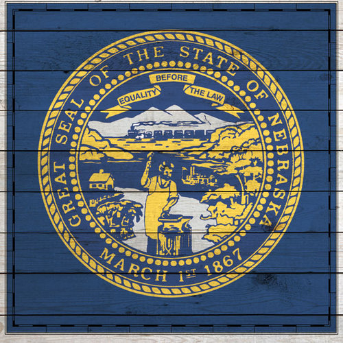 Scrapbook Customs - State Sightseeing Collection - 12 x 12 Paper - Wood Flag - Nebraska