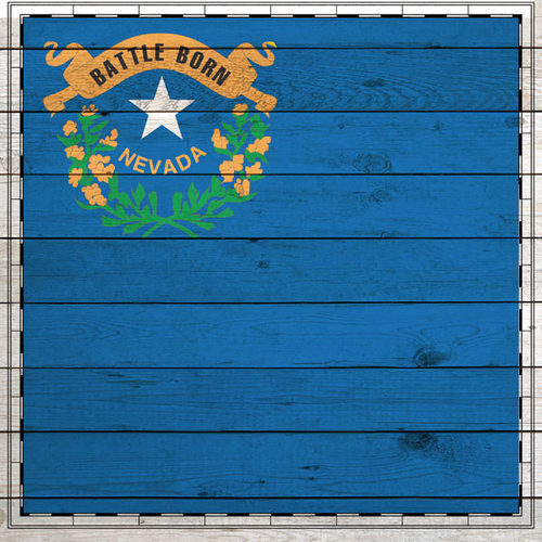 Scrapbook Customs - State Sightseeing Collection - 12 x 12 Paper - Wood Flag - Nevada