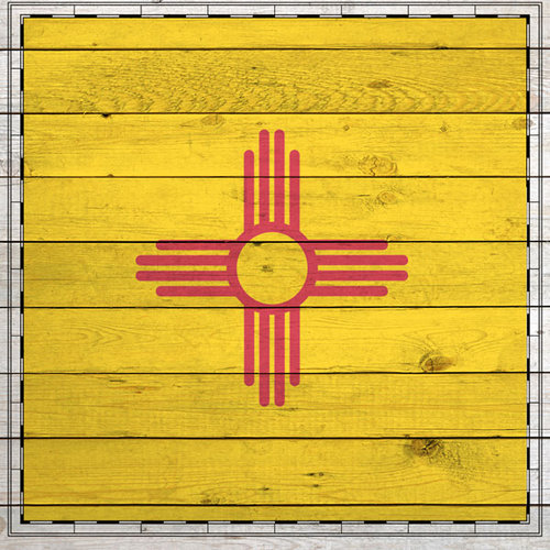 Scrapbook Customs - State Sightseeing Collection - 12 x 12 Paper - Wood Flag - New Mexico