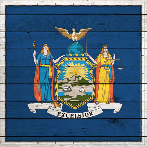 Scrapbook Customs - State Sightseeing Collection - 12 x 12 Paper - Wood Flag - New York
