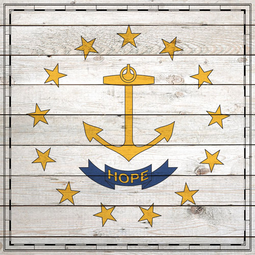 Scrapbook Customs - State Sightseeing Collection - 12 x 12 Paper - Wood Flag - Rhode Island