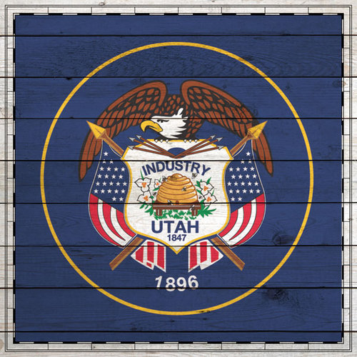 Scrapbook Customs - State Sightseeing Collection - 12 x 12 Paper - Wood Flag - Utah