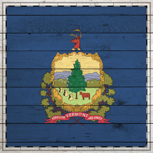 Scrapbook Customs - State Sightseeing Collection - 12 x 12 Paper - Wood Flag - Vermont