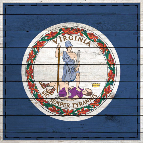 Scrapbook Customs - State Sightseeing Collection - 12 x 12 Paper - Wood Flag - Virginia