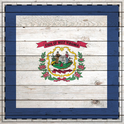 Scrapbook Customs - State Sightseeing Collection - 12 x 12 Paper - Wood Flag - West Virginia