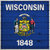 Scrapbook Customs - State Sightseeing Collection - 12 x 12 Paper - Wood Flag - Wisconsin