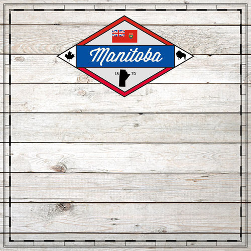 Scrapbook Customs - Canadian Provinces Sightseeing Collection - 12 x 12 Paper - Wood - Manitoba