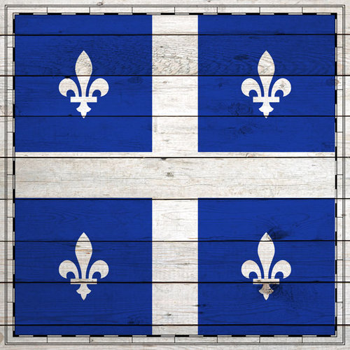 Scrapbook Customs - Canadian Provinces Sightseeing Collection - 12 x 12 Paper - Wood Flag - Quebec