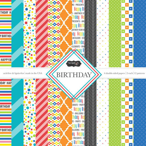 Scrapbook Customs - Birthday Collection - 12 x 12 Paper Pack