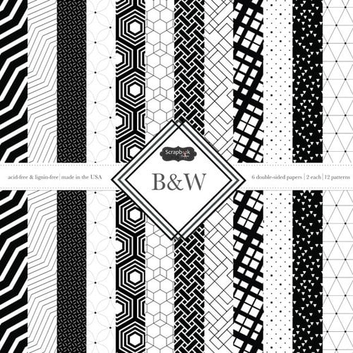 Scrapbook Customs 37467 Themed Paper Scrapbook Kit, Black & White