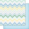 Scrapbook Customs - Baby Boy Collection - 12 x 12 Double Sided Paper - Chevron
