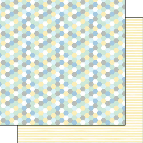 Scrapbook Customs - Baby Boy Collection - 12 x 12 Double Sided Paper - Hexagon