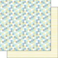 Scrapbook Customs - Baby Boy Collection - 12 x 12 Double Sided Paper - Hexagon
