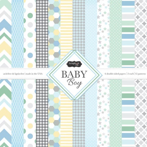 Scrapbook Customs - Baby Boy Collection - 12 x 12 Paper Pack