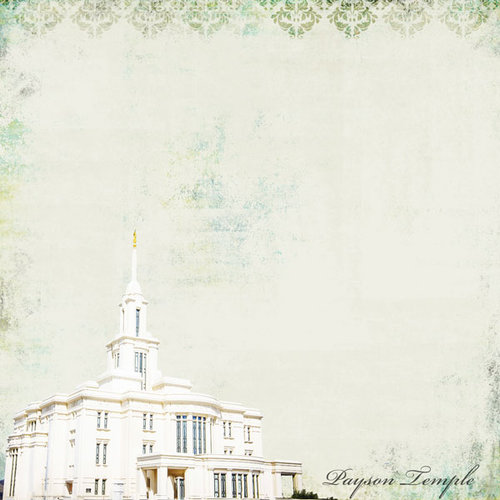 Scrapbook Customs - 12 x 12 Paper - Payson Temple - Elegance