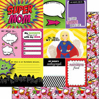 Scrapbook Customs - Superhero Collection - 12 x 12 Double Sided Paper - Mom - Journal