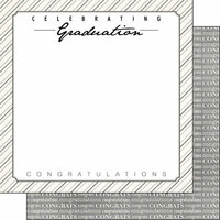 Scrapbook Customs - 12 x 12 Double Sided Paper - Celebrating Graduation