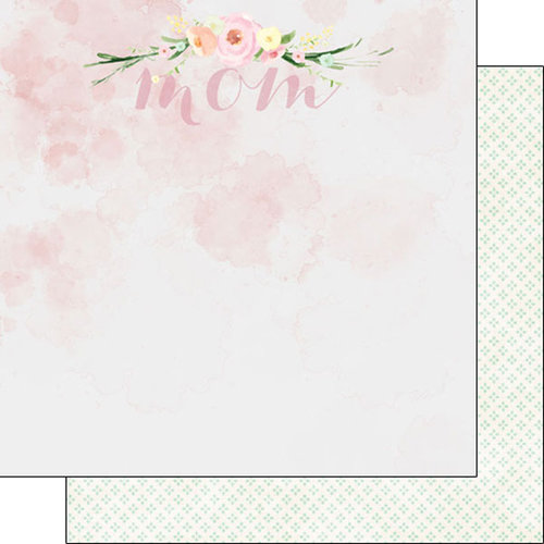 Scrapbook Customs - 12 x 12 Double Sided Paper - Mom Water Color