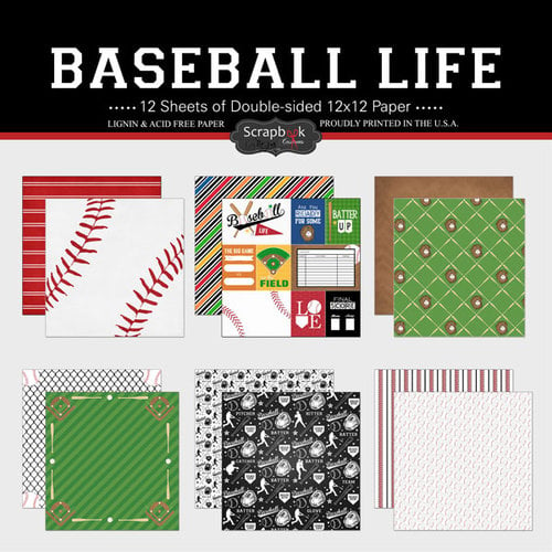 Scrapbook Customs - Baseball Life Collection - 12 x 12 Paper Pack