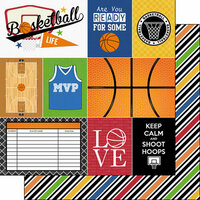 Scrapbook Customs - Basketball Life Collection - 12 x 12 Double Sided Paper - Basketball Life 1