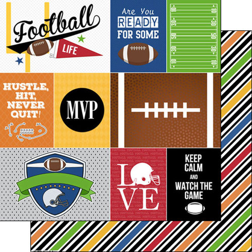 Scrapbook Customs - Football Life Collection - 12 x 12 Double Sided Paper - Football Life 1