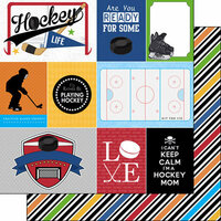 Scrapbook Customs - Hockey Life Collection - 12 x 12 Double Sided Paper - Hockey Life 1