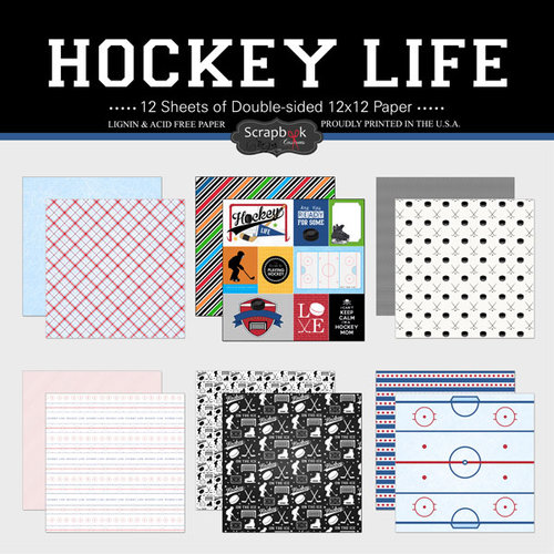 Scrapbook Customs - Hockey Life Collection - 12 x 12 Paper Pack