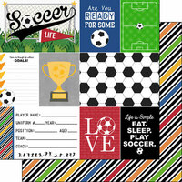 Scrapbook Customs - Soccer Life Collection - 12 x 12 Double Sided Paper - Soccer Life 1