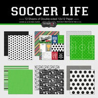 Scrapbook Customs - Soccer Life Collection - 12 x 12 Paper Pack