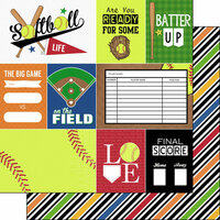 Scrapbook Customs - Softball Life Collection - 12 x 12 Double Sided Paper - Softball Life 1