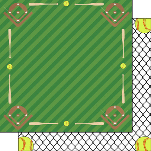 Scrapbook Customs - Softball Life Collection - 12 x 12 Double Sided Paper - Softball Life 6