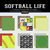 Scrapbook Customs - Softball Life Collection - 12 x 12 Paper Pack