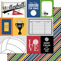 Scrapbook Customs - Volleyball Life Collection - 12 x 12 Double Sided Paper - Volleyball Life 1