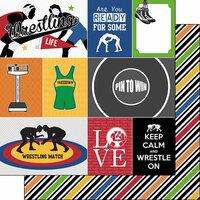 Scrapbook Customs - Wrestling Life Collection - 12 x 12 Double Sided Paper - Wrestling Life 1