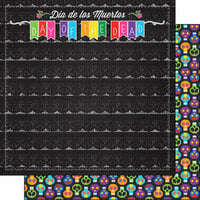Scrapbook Customs - Day of the Dead Collection - 12 x 12 Double Sided Paper - Banner